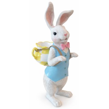 Enfeite Coelho Decorativo Xícara Mochila 30cm 100% Resina