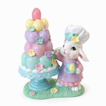 Enfeite Coelha Decorativo Arvore Doces 100% Resina 20,5cm