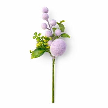 Galho Decorativo Páscoa Ovos Lilás 25cm
