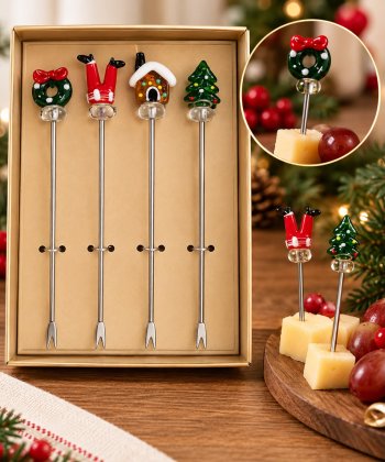 decoração pick natalino com 4 unidades