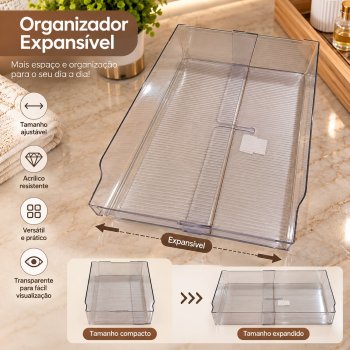 Organizador Acrílico Expansível