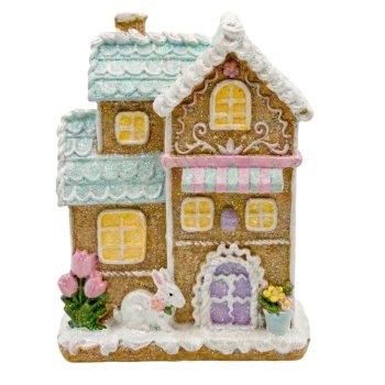 Casinha Decorativa De Pascoa 14x5x10 100% Resina