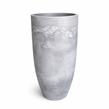 Vaso Decorativo Cone  Bojo Polido Cinza Marmorizado 85 cm