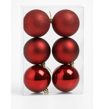 Kit 6 Bolas Decorativa N:8 VermelhoQueimado Mix